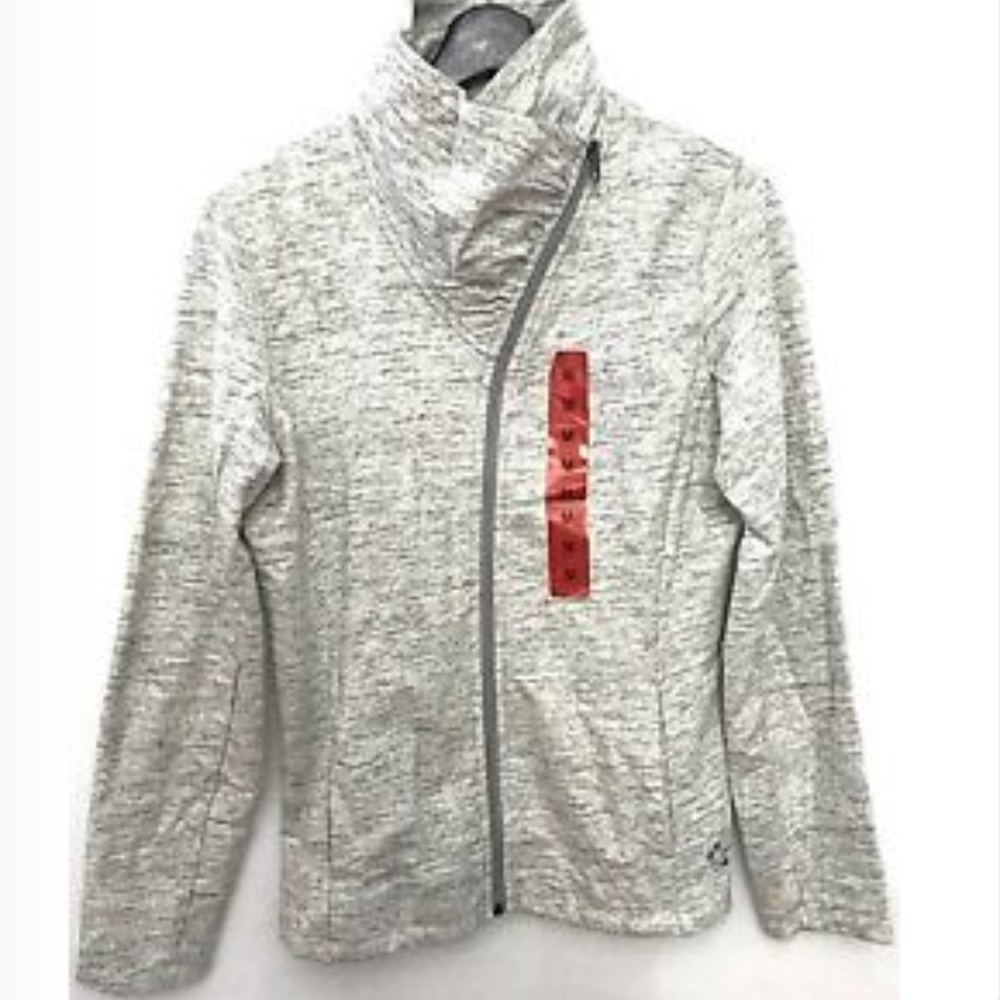 Tuff Athletics Zip Mock Neck Fleece Jacket Grey